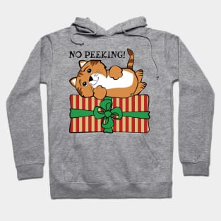 No Peeking Christmas Cat Hoodie